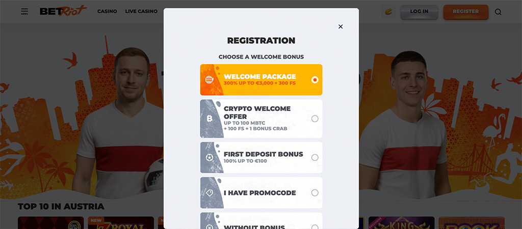 Bonus Crab, crypto bonus, Fast registration process