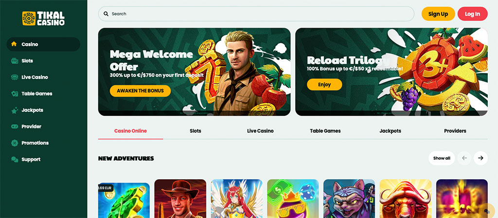 Tikal Casino, online casino, mobile casino